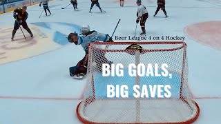 Beer League Hockey Highlights hockey beerleaguehockey goaliesaves [upl. by Kopp]