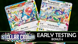 Stellar Crown Early Testing Bonus 6 Cinderace ex vs Terapagos ex [upl. by Sitoiganap836]