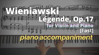 Wieniawski  Légende Op17 Piano Accompaniment Fast [upl. by Marijo605]