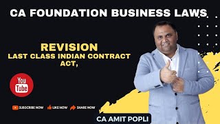 CA Foundation Business Laws  Revision Lecture 12 Contingent amp Wagering Contract   CA Amit Popli [upl. by Kruter]