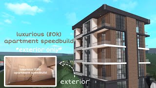 luxurious apartment speedbuild exterior only  roblox bloxburg speedbuild ☾ [upl. by Adnalahs]