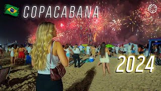 COPACABANA 2024 🇧🇷 NEW YEAR CELEBRATION — Rio de Janeiro Reveillon Brazil 【 4K UHD 】 [upl. by Idyh224]