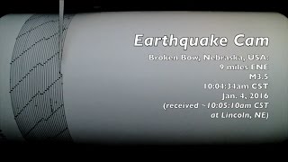 Earthquake Cam  Broken Bow Nebraska USA M35  142016  地震ウェブカメラ [upl. by Bronk]