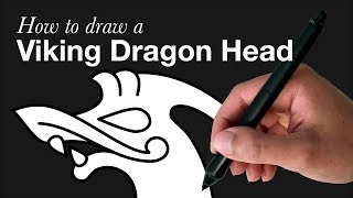 How to Draw a Viking Age Dragon Head — Ringerike Style [upl. by Cyrille452]