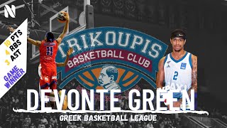 Devonte Green Charilaos Trikoupis GAME WINNER vs Aris Greek Basket League 10 PTS 4 REBS 3 AST [upl. by Carole]