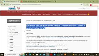 Elements of literature and creative communication nptelassignment 6 2024 [upl. by Giorgia382]