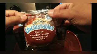 Smuckers UnCRustables Chocolate Hazelnut is it worth it  aawrsone dig it [upl. by Olnton]