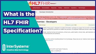 What is the HL7 FHIR Specification [upl. by Suhcnip]