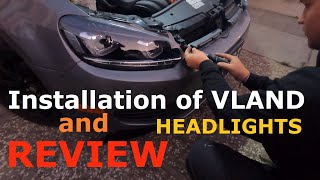 Installation and Review👍🤔 of VLAND headlights for vw golf mk6 [upl. by Jdavie157]