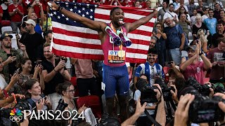 Noah Lyles THREEPEATS 200m for WORLD CHAMPIONSHIP DOUBLE first since Usain Bolt  NBC Sports [upl. by Esoj491]