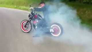 Bobber Burnout vt600 Shadow by Power Choppers Poland [upl. by Eladnyl720]