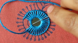 Hand Embroidery  Mirror Work with French Knot Stitch [upl. by Ativoj]