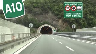 IT  A10 Imperia  Ventimiglia  Autostrada dei Fiori [upl. by Leaj287]