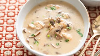 Creamy Chicken Mushroom Soup  Soul Comforting Goodness [upl. by Nwahsav]