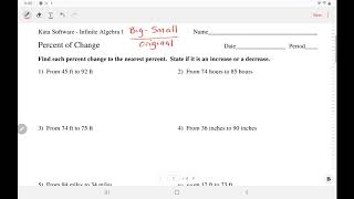 Kuta Software  Algebra 1 Percent of Change  IngWan Steiner [upl. by Ogeid]