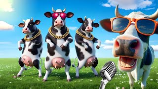 FUNNY COW DANCE 4 │Official Music  Cow Song amp Cow Videos 2024  Cow music  funny dancing cow  gay [upl. by Adiuqram]