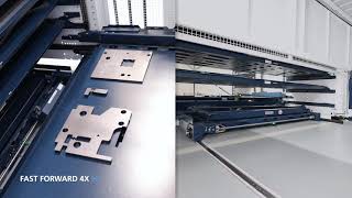 TRUMPF Lasercutting TruLaser Center 7030 Full service laser machine with storage connection [upl. by Namolos698]