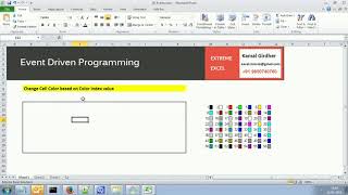 Advanced excelvba tutorial 35  Excel VBA Events Example  Change cell color with value [upl. by Oluas]