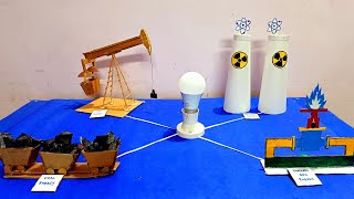 Non renewable energy sources model  Types of Non renewable Energy Science project [upl. by Ahsym596]