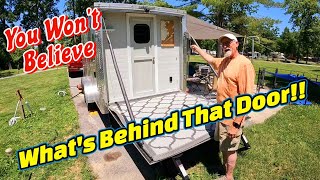 7×16 Cargo Trailer Conversion Camper Set Up For Fulltime Living [upl. by Kiraa101]