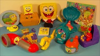 2014 NICKELODEONS SPONGEBOB SQUAREPANTS SET OF 8 McDONALDS HAPPY MEAL COLLECTION VIDEO REVIEW [upl. by Nortad466]