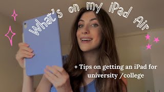 WHAT’S ON MY iPAD AIR M2  tips for getting an iPad for universitycollege ✨ [upl. by Ynattir339]