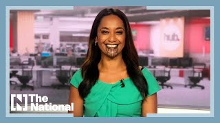 Maori news reader with chin tattoo makes history [upl. by Ittak]