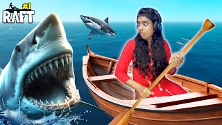 Surviving From DEADLIEST SHARKS in The Middle Of Ocean 😱 Raft Gameplay [upl. by Baudelaire554]