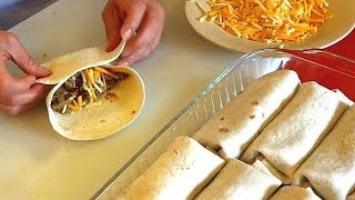 Burrito Recipe  How to make Burritos Family Style [upl. by Randi]