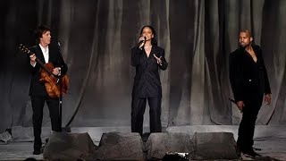 Kanye West Rihanna Paul McCartney  FourFiveSeconds Live at 57th Grammy Awards [upl. by Aitnauq]