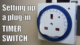 How to use a PlugIn Timer Switch  Setting up a Mechanical Timer Switch [upl. by Acirre]