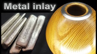 Woodturning project  How to add a Pewter Metal Inlay  ASMR [upl. by Itsyrk824]