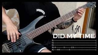 Korn  Did My Time Bass Cover  TABS ON SCREEN [upl. by Coppins]