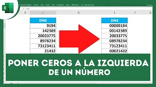 COMO PONER UN CERO O VARIOS CEROS ANTES DE UN NÚMERO EN EXCEL  3 formas [upl. by Nrojb836]