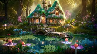 Enchanting Fairy Cottage in the Middle of the Forest  Music amp Ambience 🌺🍄✨ [upl. by Enedan]