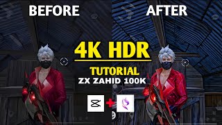 4K QUALITY ANDROID TUTORIAL  HDR Glow Effect 😍 Freefire [upl. by Anatnahs]