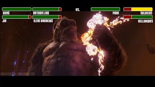 Godzilla vs Kong 2021 Hollow Earth Battle with healthbars [upl. by Adnorahs]