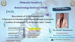 Biosyn of EβFarnesene through Synergistic Coculture of endophytic fungi  Dr David Chinemerem [upl. by Marna]