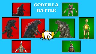 Team godzilla evolved vs Team godzilla 2021 in animal revolt battle simulatorarbs [upl. by Akin]