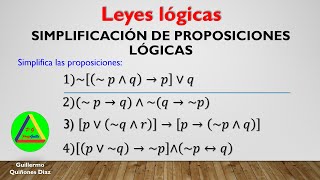 Como simplificar proposiciones lógicas – leyes lógicas – Leyes de simplificación de proposiciones [upl. by Jany]