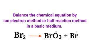 Br2BrO3Br balance the redox reaction in a basic medium br2bro3br mydocumentary838 [upl. by Aihsar]