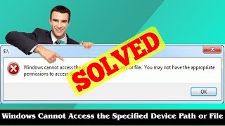 FIX Windows Cannot Access the Specified Device Path or File [upl. by Lashondra]