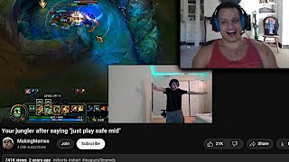 Tyler1 Reacts to Your jungler after saying quotjust play safe midquot [upl. by Led]