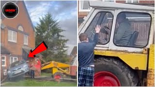 Angry Builder UK  JCB Driver Destroys Customers Car For UnPaid Work 🇬🇧 [upl. by Elyac]