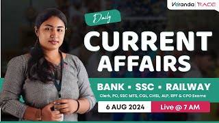 Daily Current Affairs LIVE  06 August  Session By Shruthi  Veranda Race Malayalam [upl. by Airdnek]