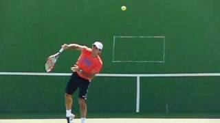 Roger Federer Practice Serves in Slow Motion [upl. by Kayne]