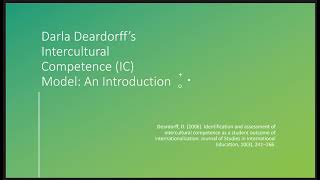 Deardorffs Intercultural Competence Model [upl. by Adyht]