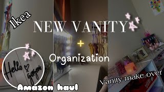 NEW vanity organize with me  Ikea amazon haul Glamlite MAKEUP collabs I own [upl. by Nallek695]