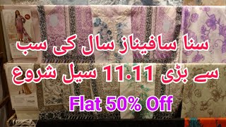 Sana Safinaz Biggest 1111 Sale Flat 50 off Unstitched Luxury Muzlin Collection 2024 [upl. by Leicam561]