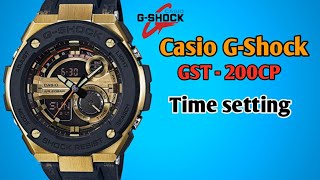 Casio GShock GST200CP time setting tutorial TrendWatchLab [upl. by Aryam]